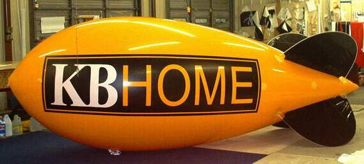 Advertising Blimp - KB Home logo - 14ft.Big Advertising balloons increase sales!