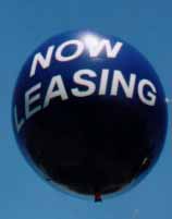Advertising Balloon - 7ft. ball  - Now Leasing lettering