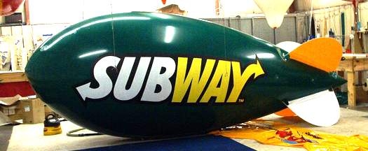 Advertising Blimp - 17ft. Subway Logo